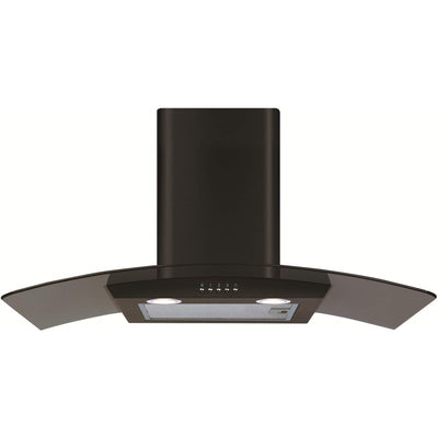 CDA 80cm Curved Glass Chimney Extractor - Black