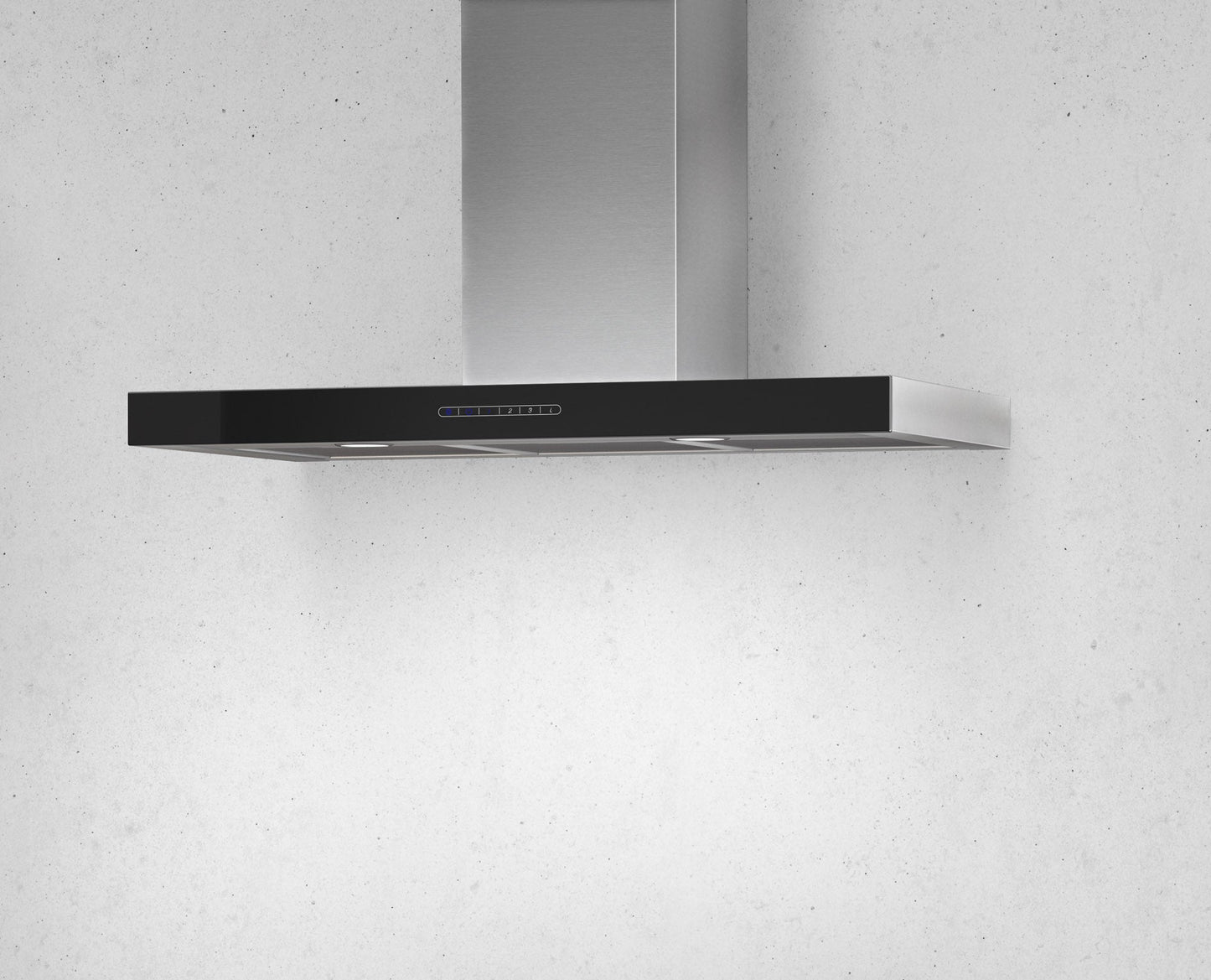 Light Gray Airforce F205 90cm Wall Mounted Cooker Hood with Touch Control Glass Front in Stainless Steel Finish