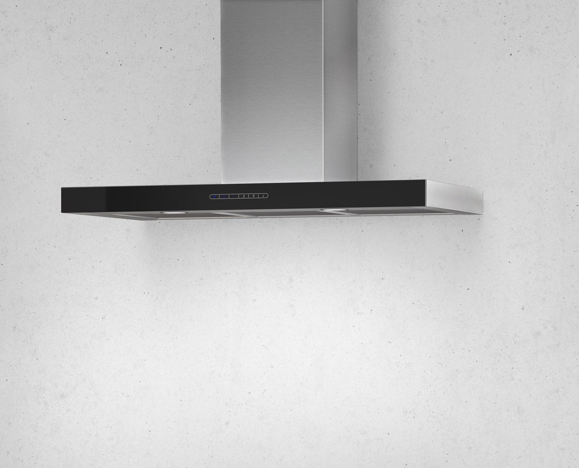 Light Gray Airforce F205 90cm Wall Mounted Cooker Hood with Touch Control Glass Front in Stainless Steel Finish