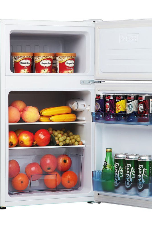 Light Gray FD1714 Amica 50cm freestanding undercounter double door fridge freezer
