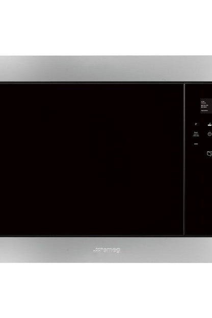 Black SMEG Classic Microwave Oven, with Electric Grill, Finger Friendly, Depth 320mm