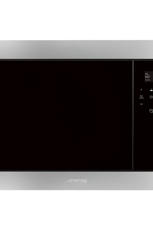 Black SMEG Classic Microwave Oven, with Electric Grill, Finger Friendly, Depth 320mm