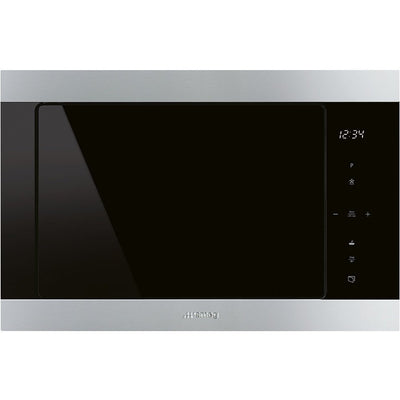 Smeg Classic 60cm Built-In Microwave with Grill 25 Litre - Stainless Steel