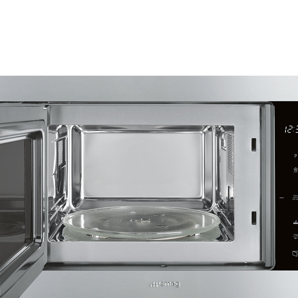 Smeg Classic 60cm Built-In Microwave with Grill 25 Litre - Stainless Steel
