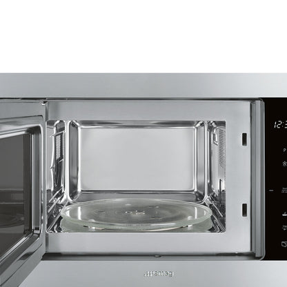 Smeg Classic 60cm Built-In Microwave with Grill 25 Litre - Stainless Steel