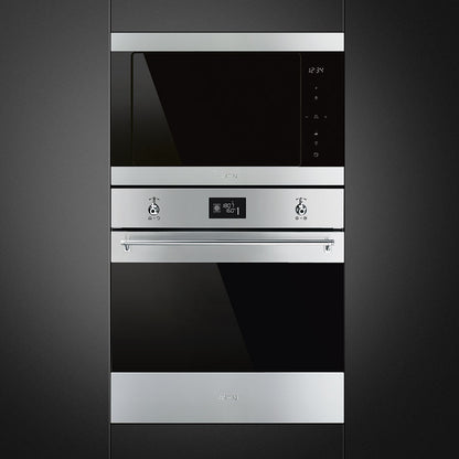 Smeg Classic 60cm Built-In Microwave with Grill 25 Litre - Stainless Steel