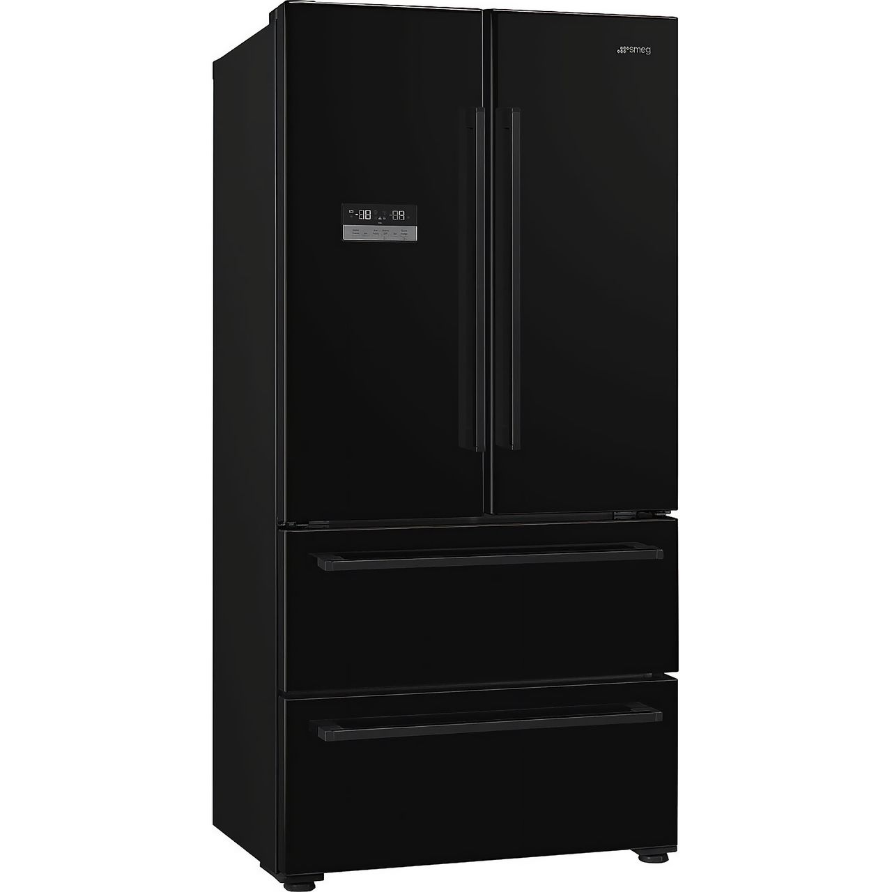 Black SMEG Fridge Freezer, Two Door, Two Drawer