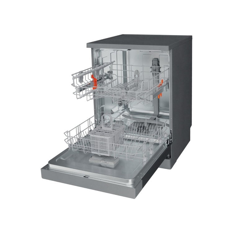 White Smoke Hotpoint Freestanding Dishwasher - Inverter Motor Stainless Steel