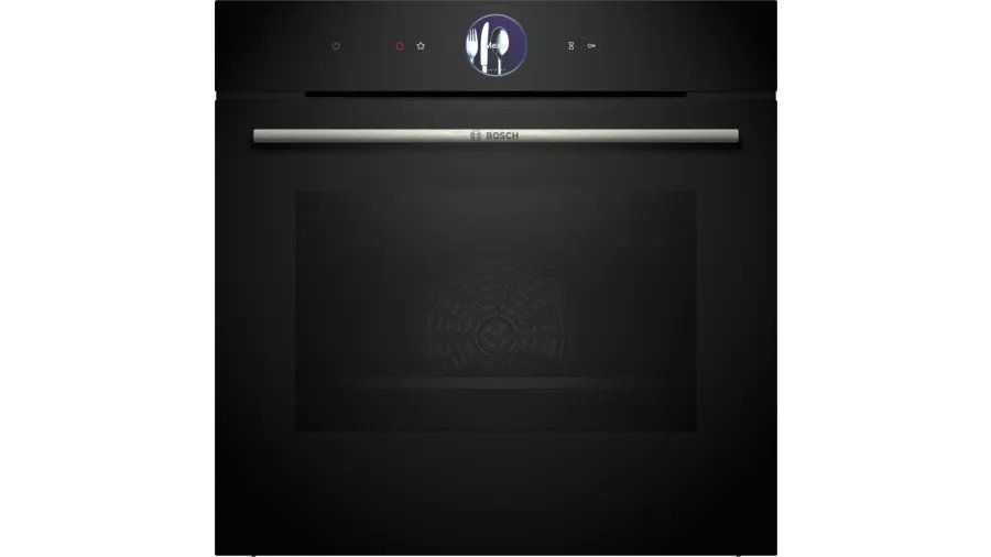 Bosch HBG7764B1B Series 8 71L Built-In Multifunction Oven - Black Glass