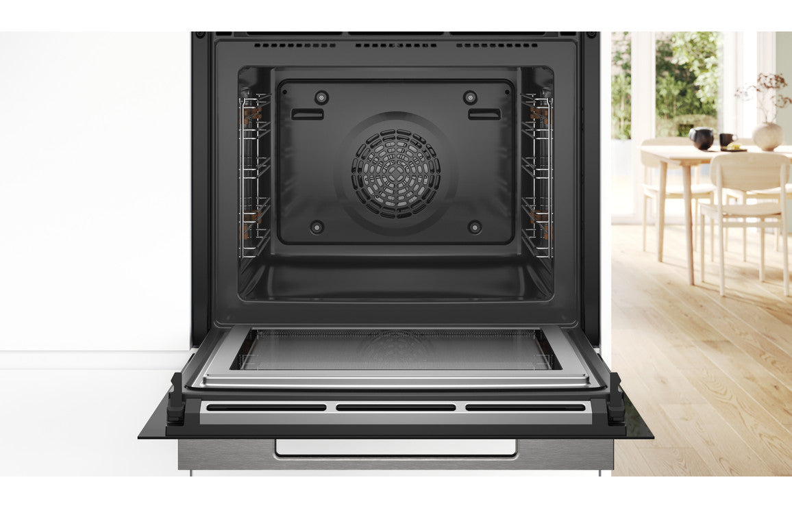 Bosch HMG7764B1B Series 8 60cm Built-In Compact Oven with Microwave — Black - Core Appliances