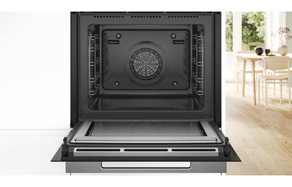 Bosch HMG7764B1B Series 8 60cm Built-In Compact Oven with Microwave — Black - Core Appliances