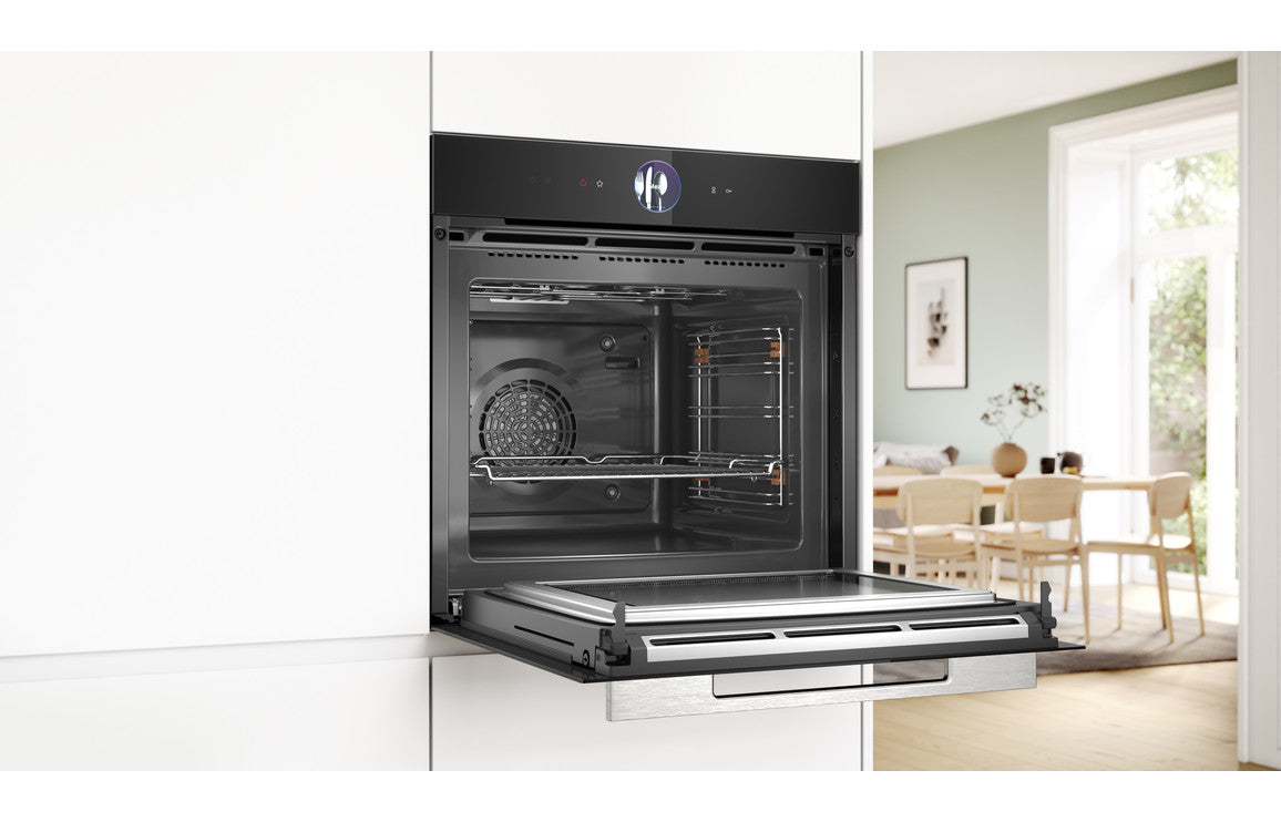 Bosch HMG7764B1B Series 8 60cm Built-In Compact Oven with Microwave — Black - Core Appliances