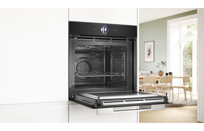 Bosch HMG7764B1B Series 8 60cm Built-In Compact Oven with Microwave — Black - Core Appliances