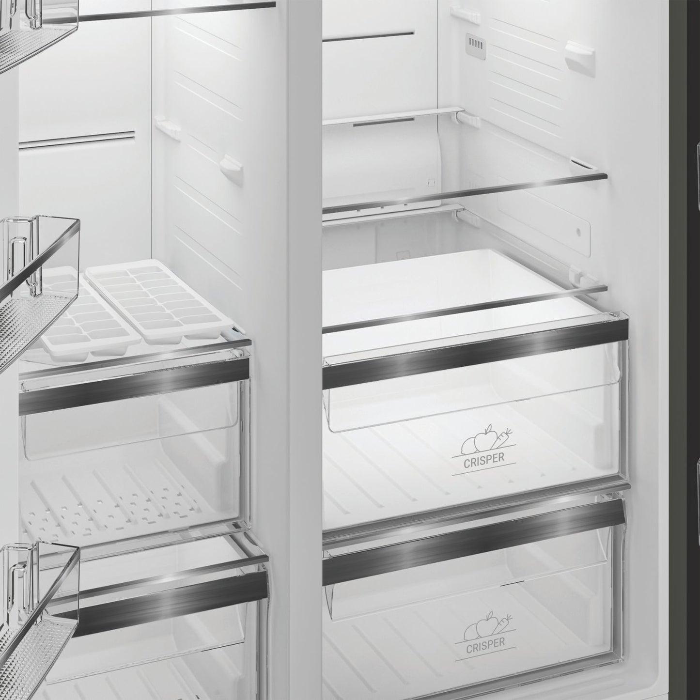 Light Gray Hotpoint 593 Litre Side-By-Side American Fridge Freezer - Stainless Steel