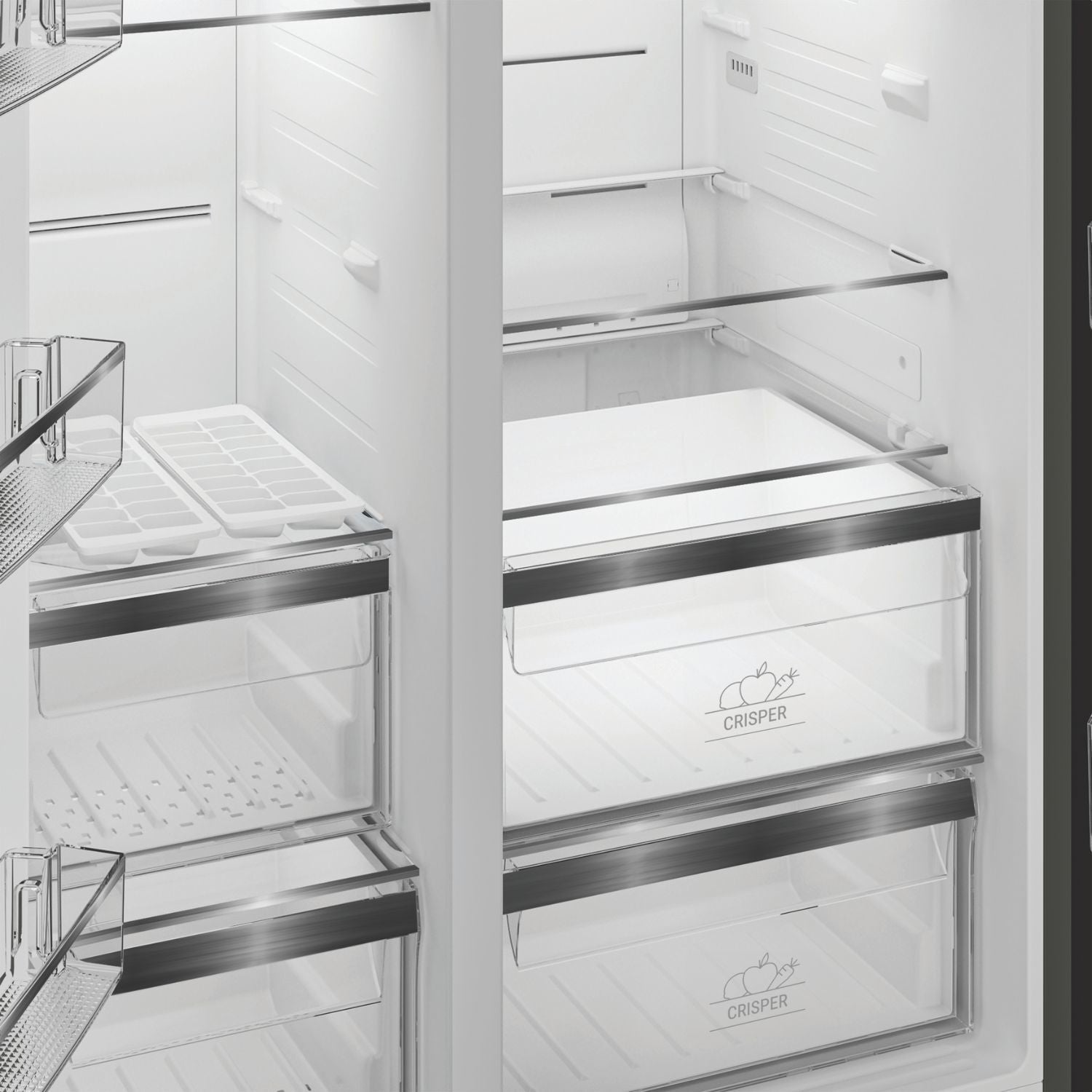 Light Gray Hotpoint 593 Litre Side-By-Side American Fridge Freezer - Stainless Steel