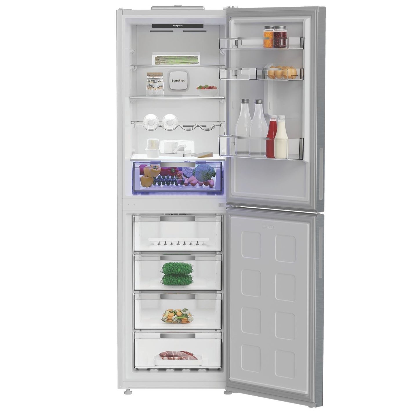 Gray Hotpoint 317 Litre 50/50 Freestanding Fridge Freezer with VitalCare - Silver
