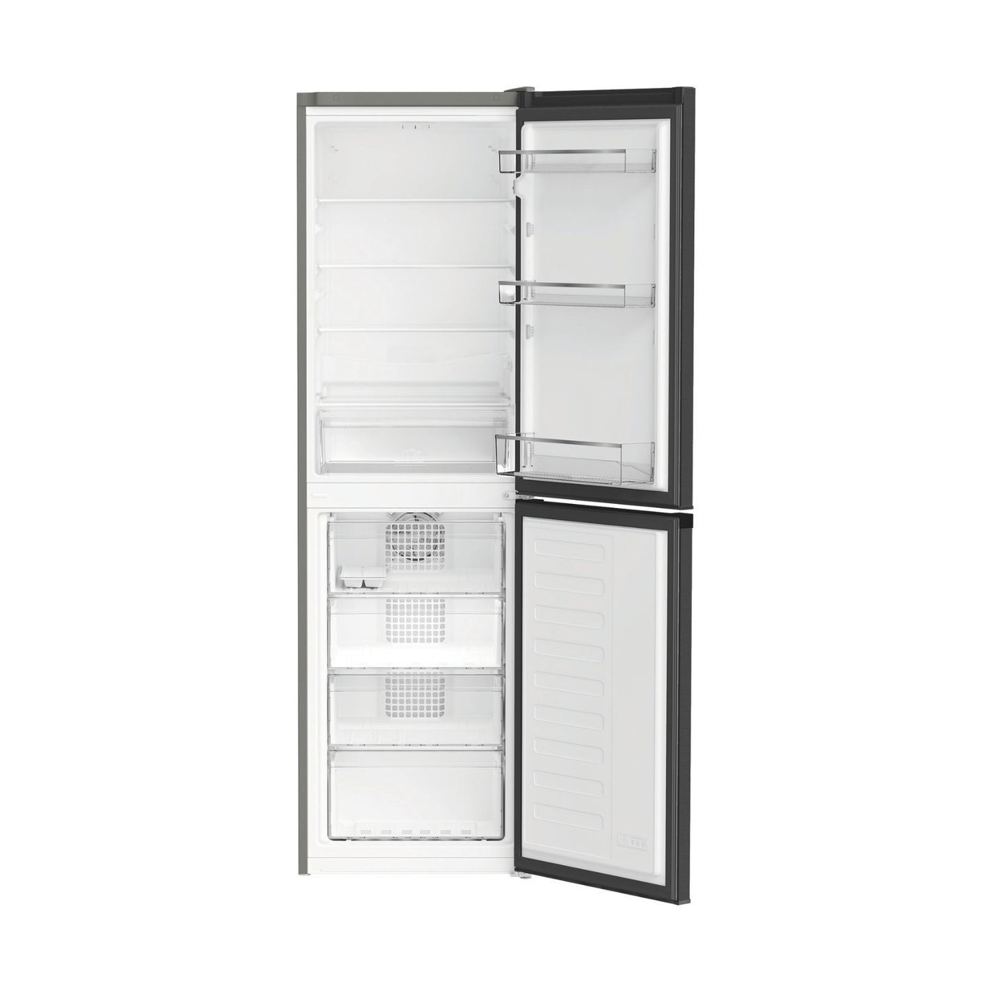 Light Gray Hotpoint 270 Litre 50/50 Freestanding Fridge Freezer - Dark Stainless Steel