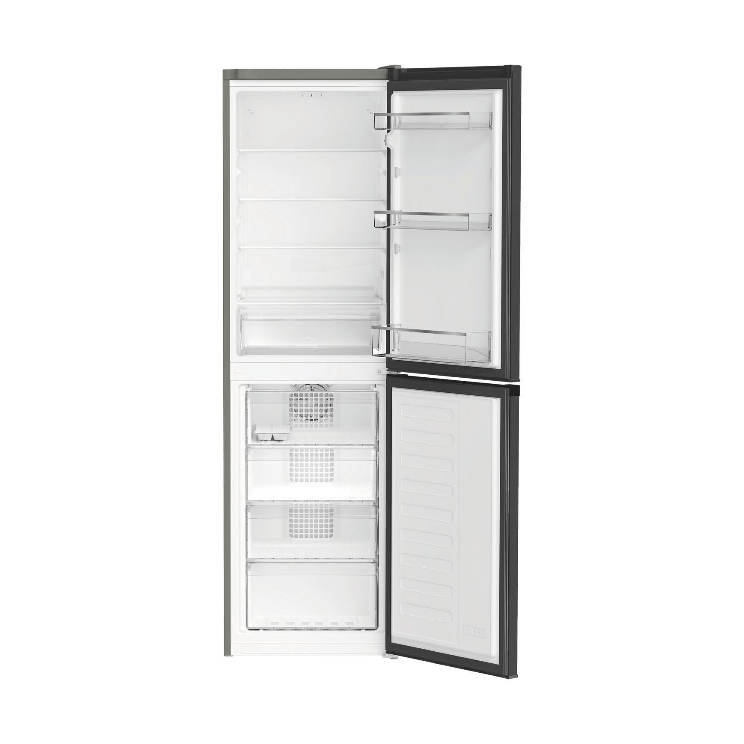 Light Gray Hotpoint 270 Litre 50/50 Freestanding Fridge Freezer - Dark Stainless Steel
