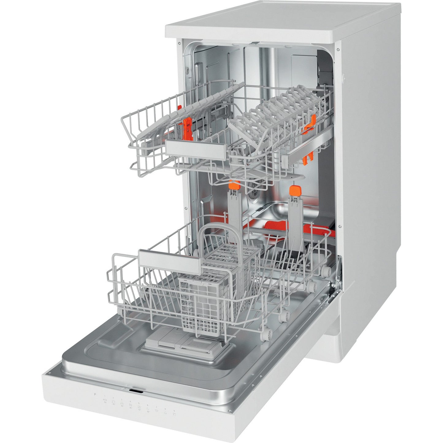 White Smoke Hotpoint 3D Zone Wash Freestanding Slimline Dishwasher - White