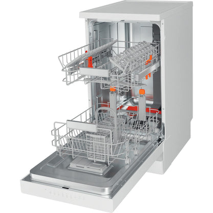 White Smoke Hotpoint 3D Zone Wash Freestanding Slimline Dishwasher - White