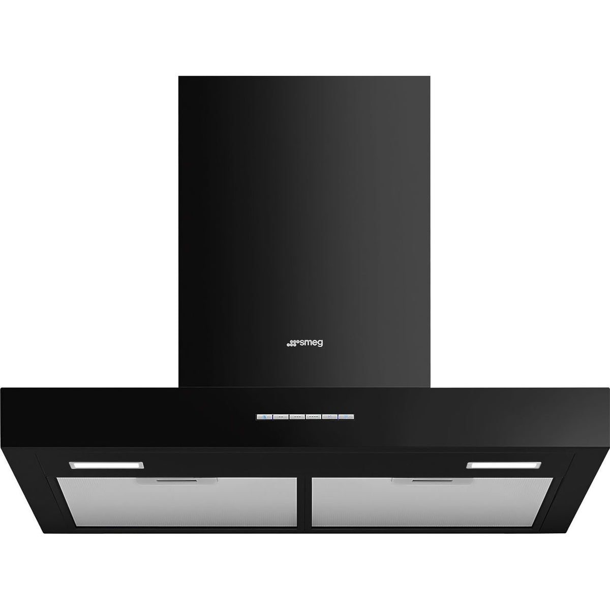 Smeg 60cm Chimney Cooker Hood with Aluminium Grease Filters - Black - Core Appliances