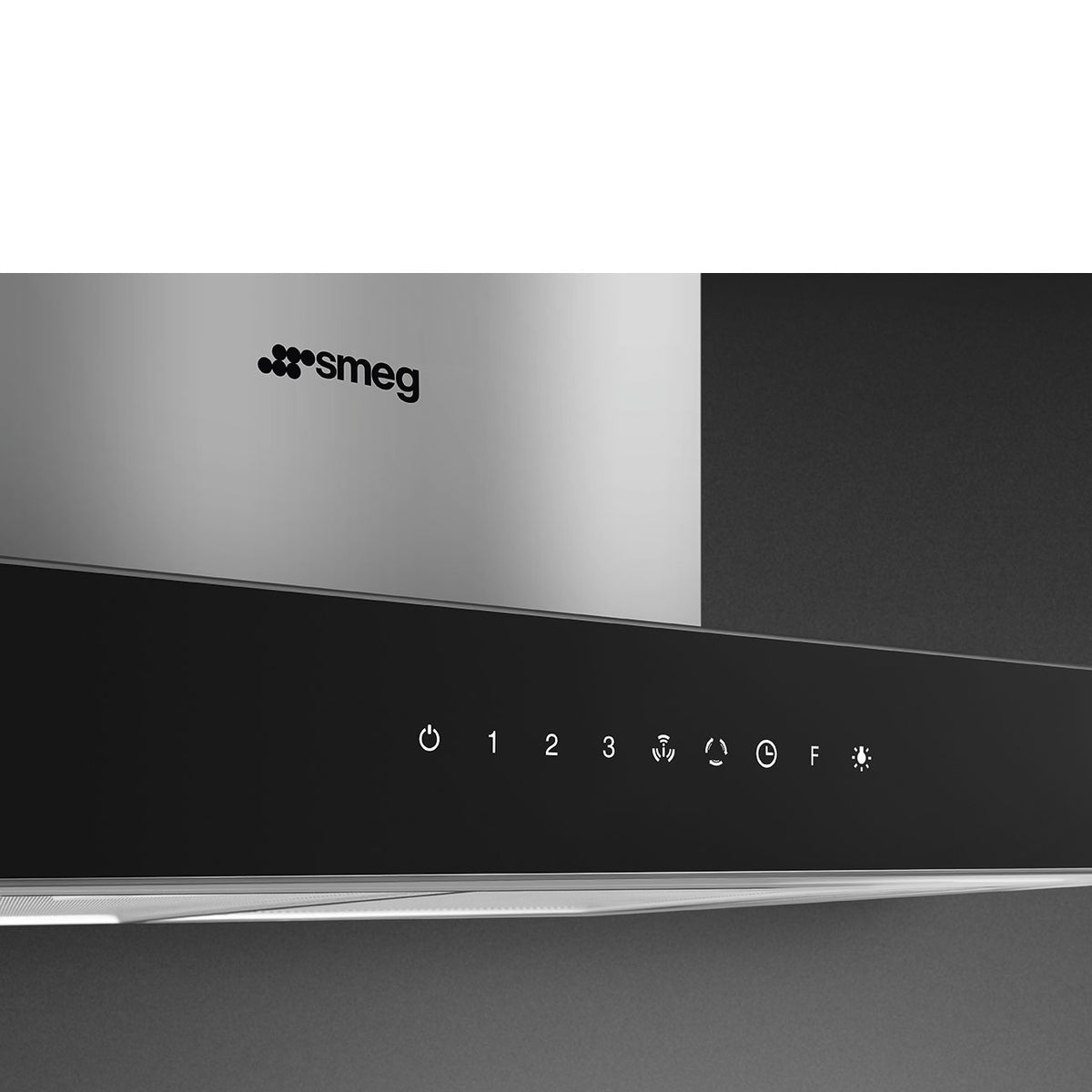 Smeg 90cm T-Shaped Chimney Cooker Hood - Black Glass - Core Appliances