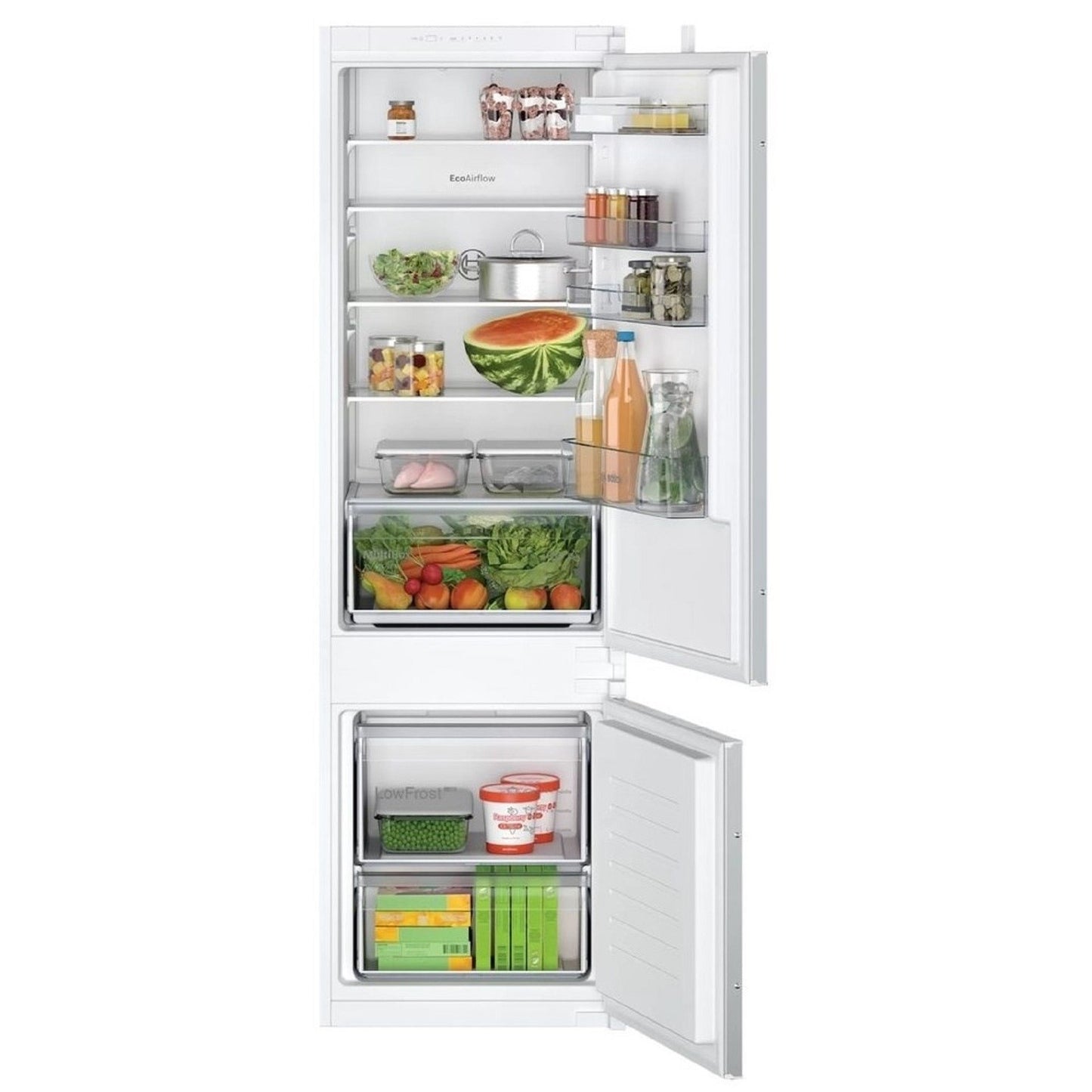 Light Gray Bosch Series 2 270 Litre 70/30 Integrated Fridge Freezer