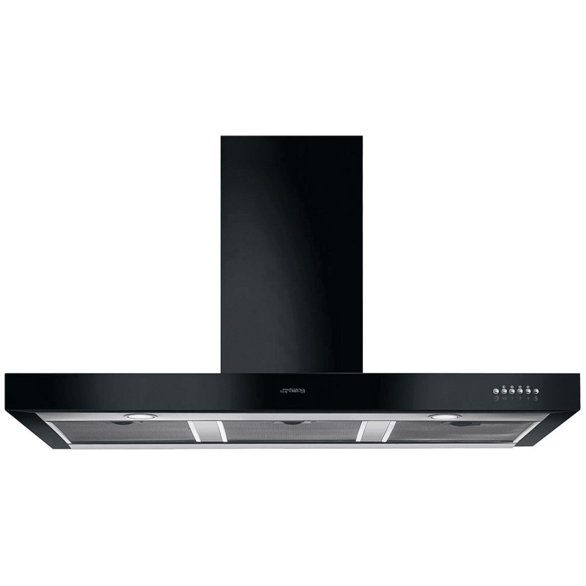 Black Smeg KS110 Symphony 110cm T-Shape Chimney Cooker Hood