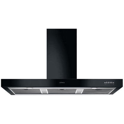 Black Smeg KS110 Symphony 110cm T-Shape Chimney Cooker Hood