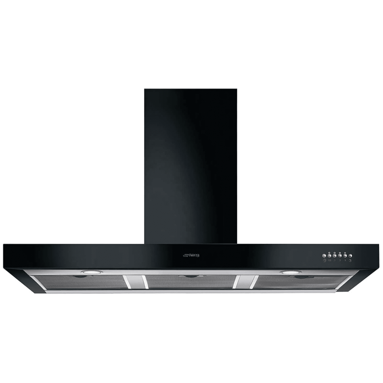 Black SMEG Symphony Chimney Hood, 1100 mm