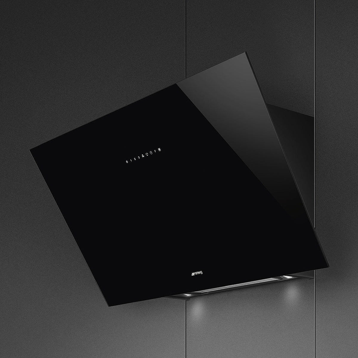 Smeg Classic 90cm Angled Chimney Cooker Hood - Matt Black - Core Appliances
