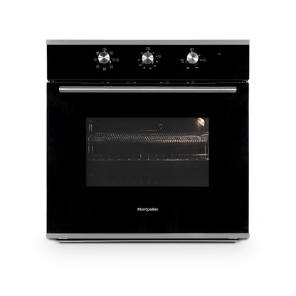 Black Montpellier MAFSO60SS AirFry Built In Single Electric Oven