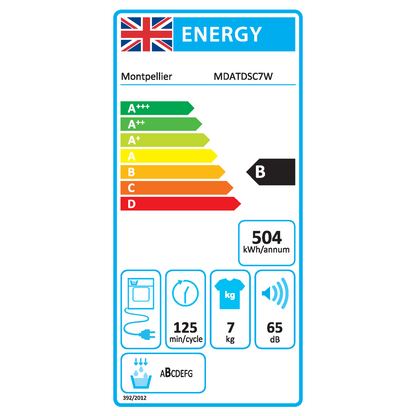 Montpellier MDATDSC7W 7kg Condenser Tumble Dryer - White