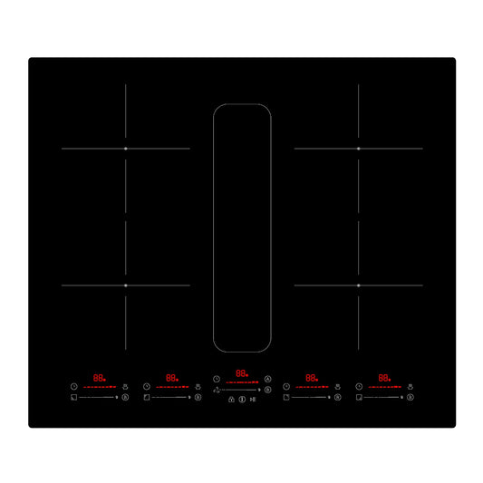 Montpellier MDAVIN60DF 60cm Vented Induction Hob with Downdraft Extractor - Black (Ducting Kit Included)