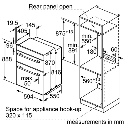Bosch Series 2 MHA133BR0B Built-In Electric Double Oven - Stainless Steel