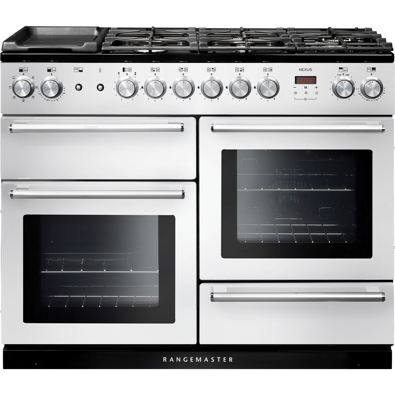 Black Rangemaster Nexus 110 Range Cooker, Dual Fuel 1092 mm