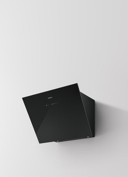Dark Slate Gray Airforce OMEGA 60cm Vertical Inclined Cooker Hood with Touch Control Black Glass Finish