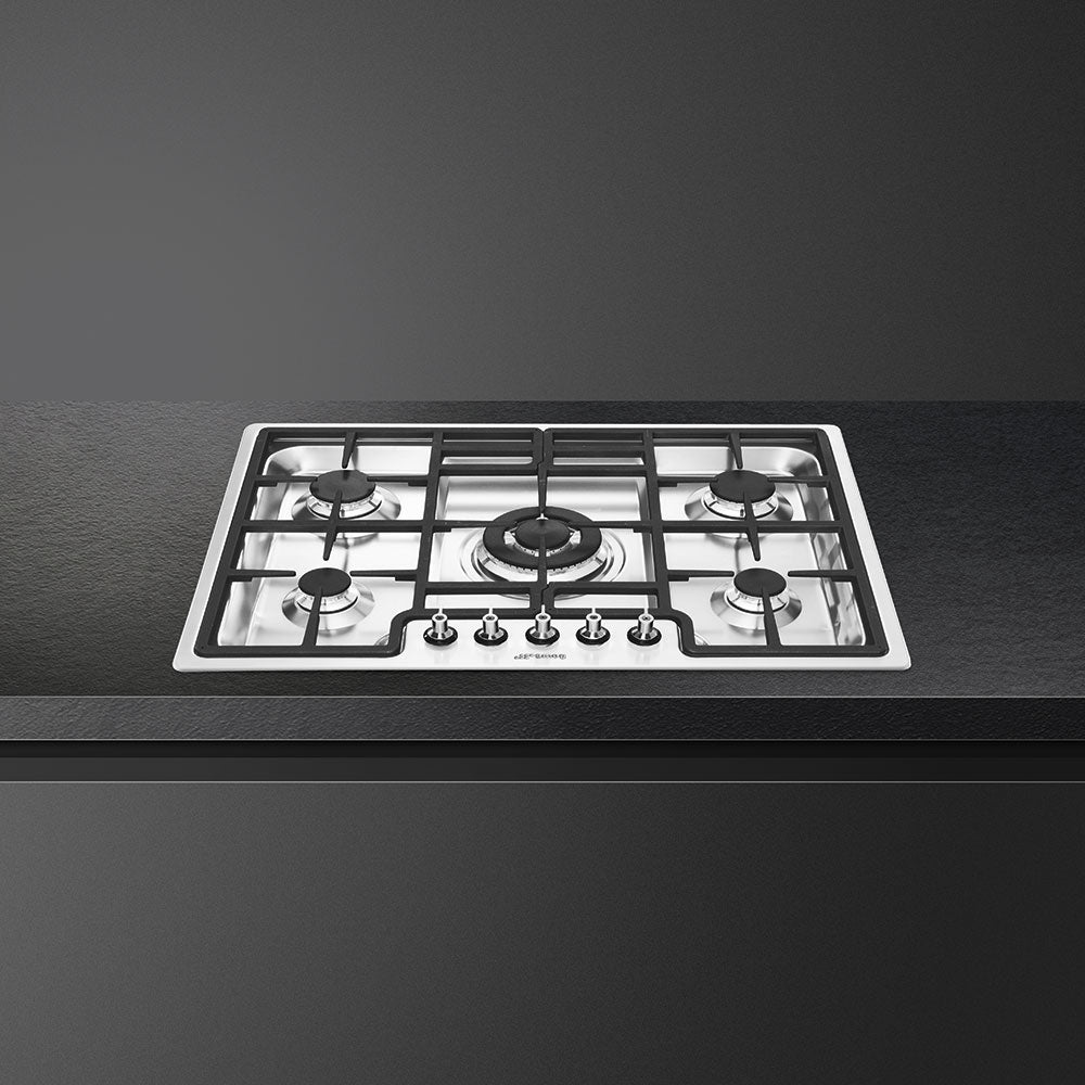 Smeg Classic 72cm Four Burner Ultra Low Profile Gas Hob - Stainless Steel - Core Appliances