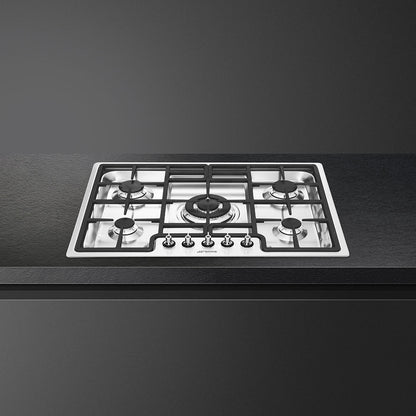 Smeg Classic 72cm Four Burner Ultra Low Profile Gas Hob - Stainless Steel - Core Appliances