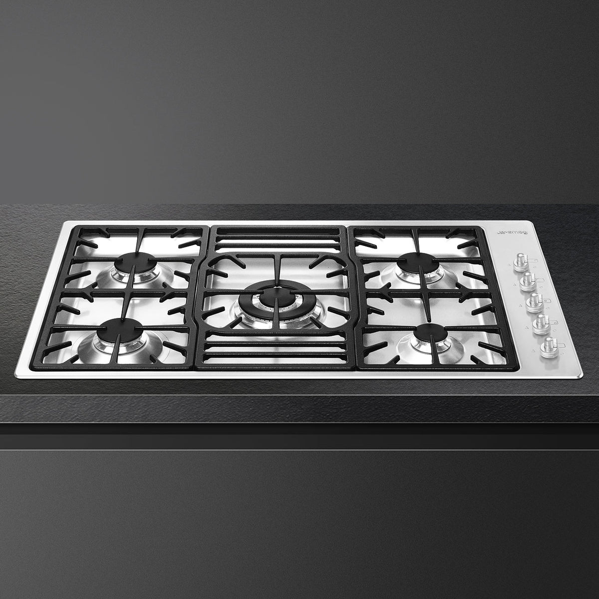 Smeg Classic 87cm Five Burner Ultra Low Profile Gas Hob - Stainless Steel - Core Appliances