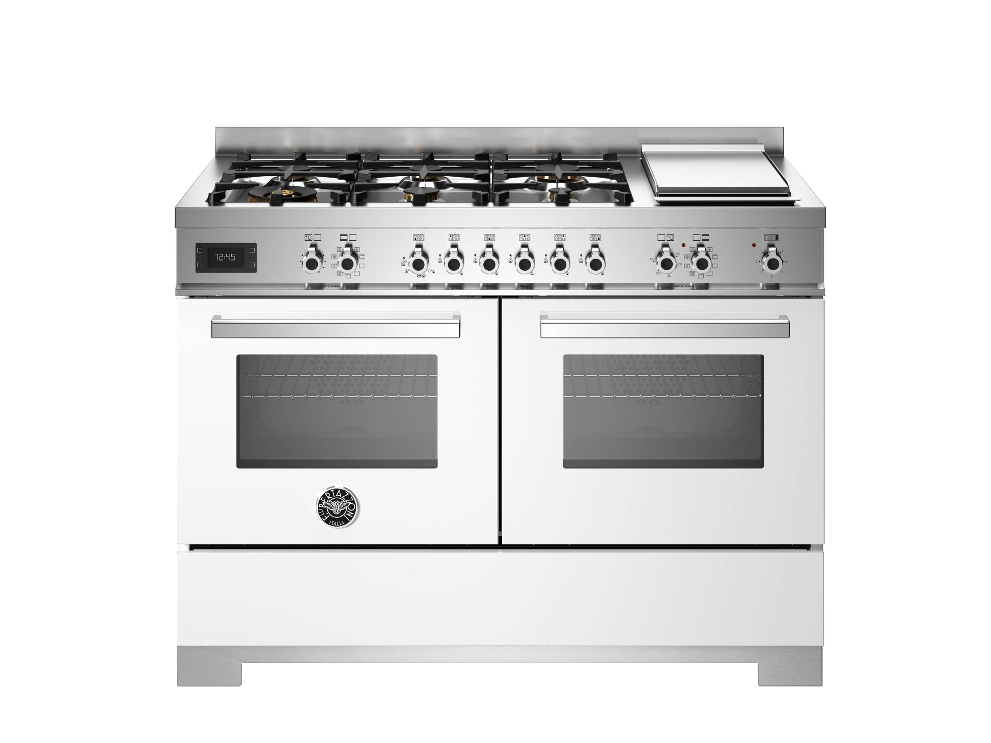 Bertazzoni PRO126G2EBIT2 Professional Series 120cm Dual Fuel Range Cooker Gloss White