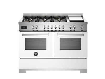 Bertazzoni PRO126G2EBIT2 Professional Series 120cm Dual Fuel Range Cooker — Gloss White