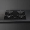 Dark Slate Gray SMEG Cucina Hob, Gas on Glass, 4 Burners