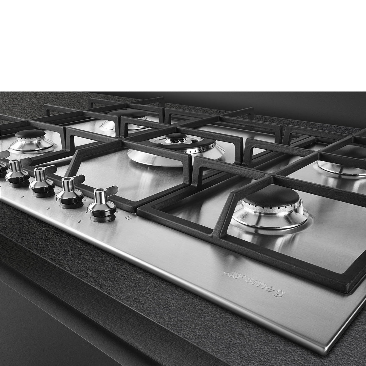 Smeg Classic 72cm Five Burner Gas Hob with Cast Iron Pan Stands - Core Appliances