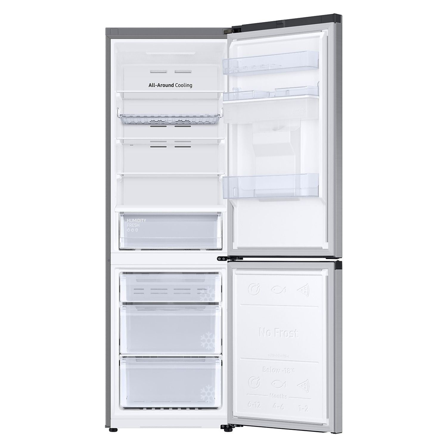 Lavender Samsung Series 6 341 Litre 70/30 Freestanding Fridge Freezer - Silver