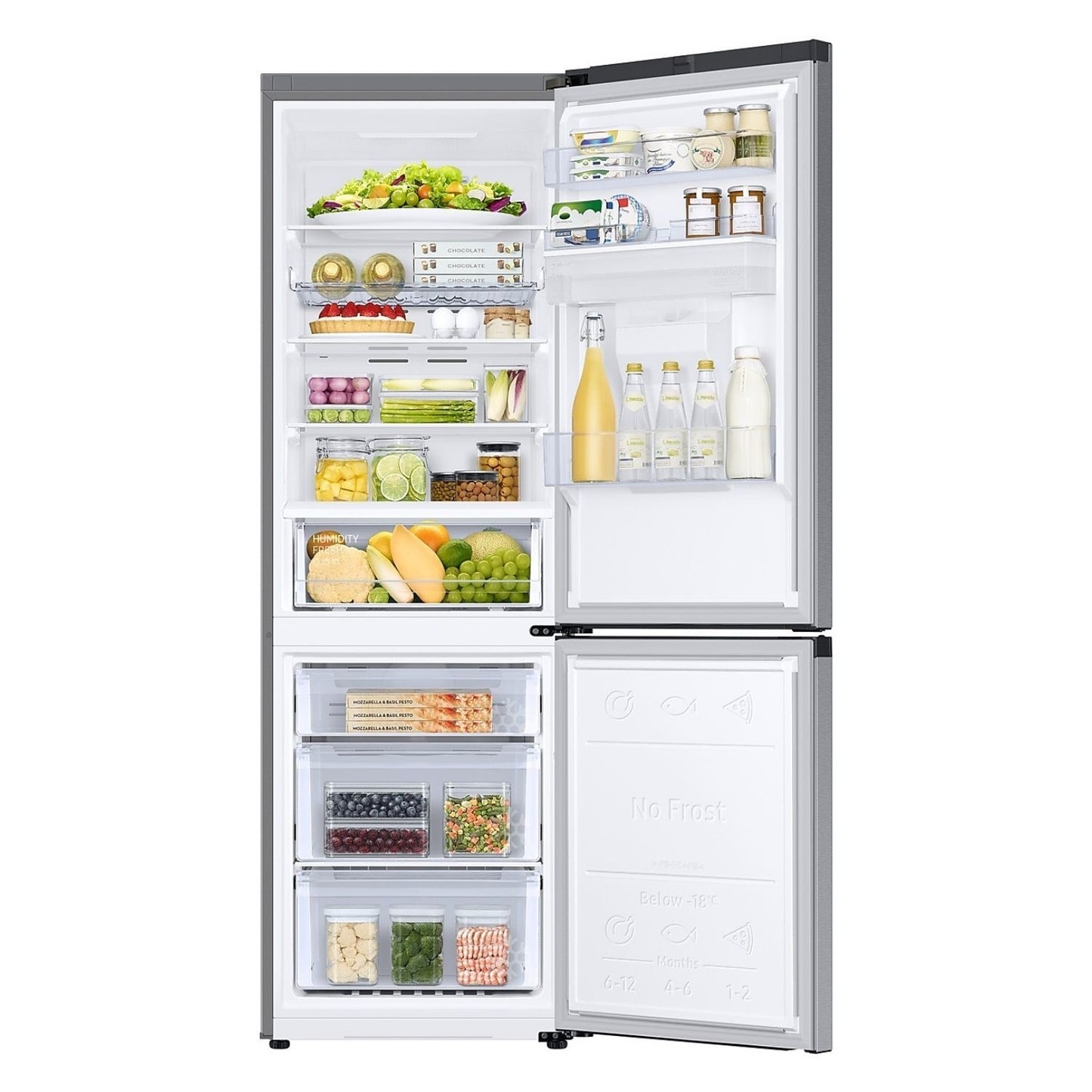 Light Gray Samsung Series 6 341 Litre 70/30 Freestanding Fridge Freezer - Silver