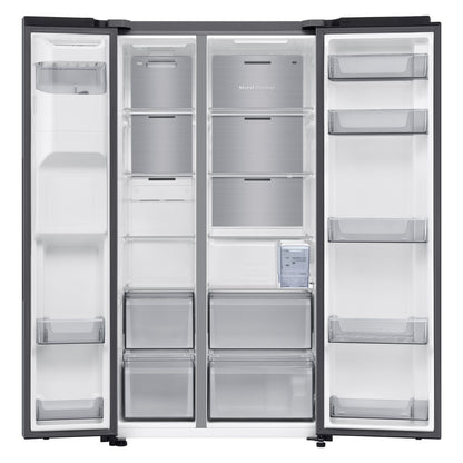 Light Gray Samsung Series 6 640 Litre Side-By-Side American Fridge Freezer - Silver