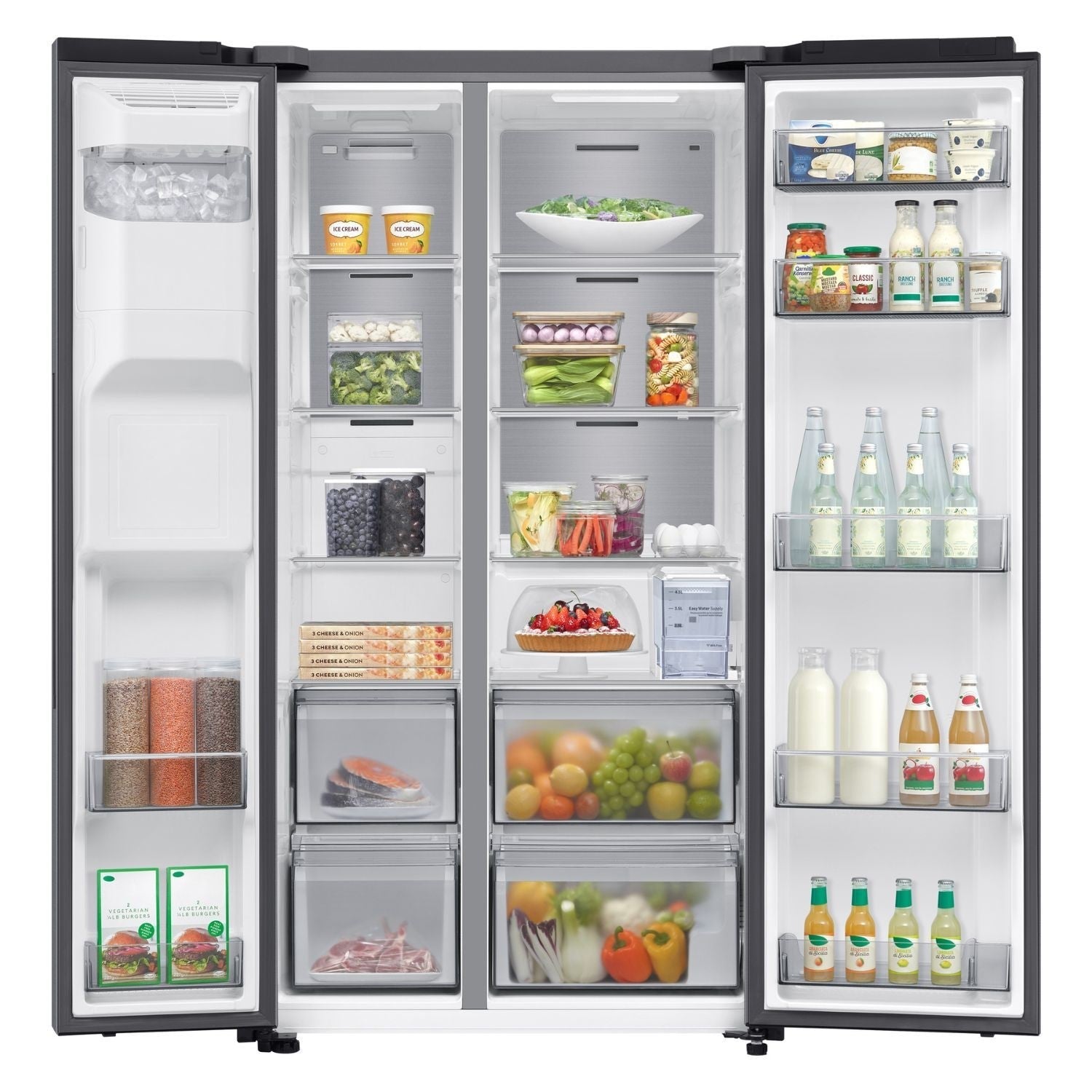 Light Gray Samsung Series 6 640 Litre Side-By-Side American Fridge Freezer - Silver