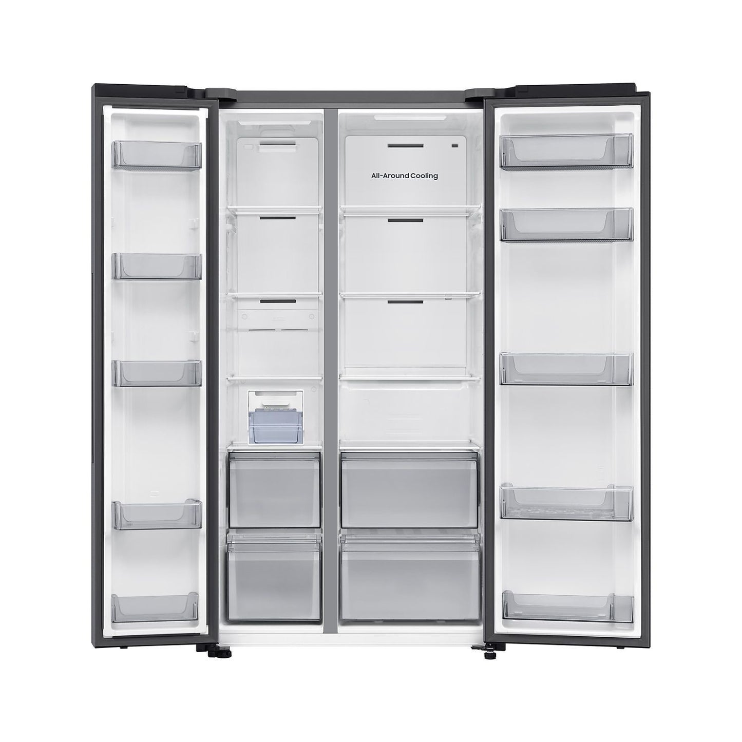 Light Gray Samsung Series 6 659 Litre Side-By-Side American Fridge Freezer - Silver