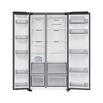 Light Gray Samsung Series 6 659 Litre Side-By-Side American Fridge Freezer - Silver